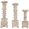 Northlight Brushed Tripod Wooden Pillar Candle Holders - 10" - Gold and White - Set of 3